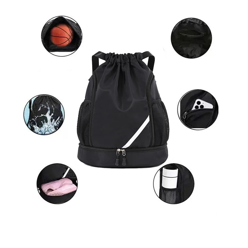 SEYATULLH Sport Fitness Gym Bag Basketball Backpack Travel Outdoor Waterproof Swimming Bag Pouch Camp Hiking Climbing Backpack