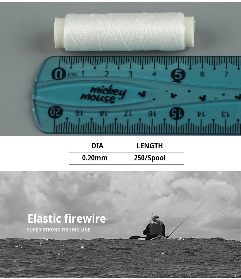 FTK 250M Strong Elastic Firewir Elastic Line 0.2mm Fishing Line Japan Fishing Thread fishing Tools Fishing tackle