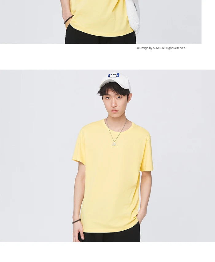 Semir Unisex T-shirt  Short Sleeve Men T-Shirt Cotton 2024 Summer New Man Clothing Is Thin And Versatile T Shirt Solid Color