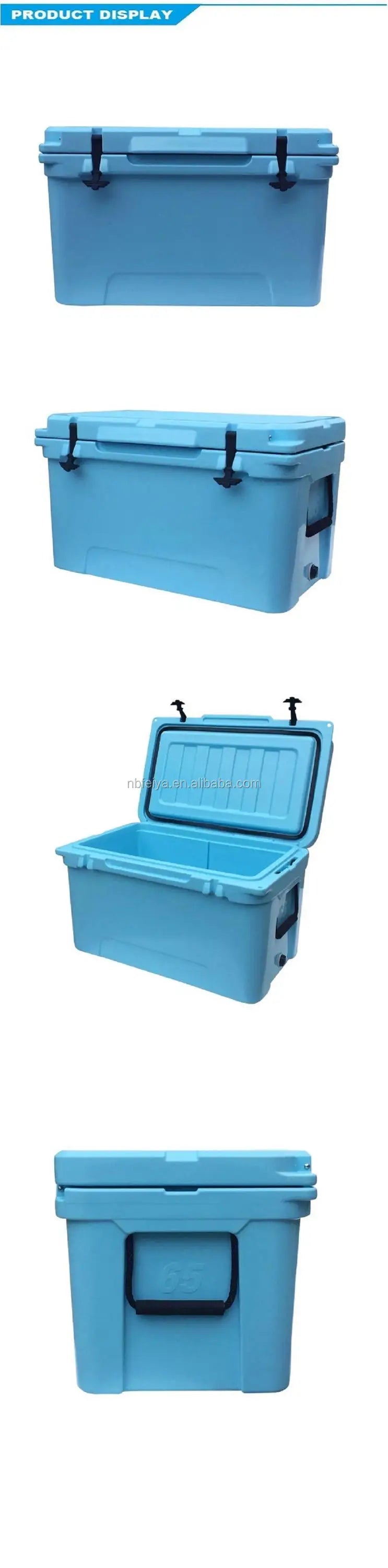 Portable 65 liter yedi style roto molded plastic fishing ice chest cooler box