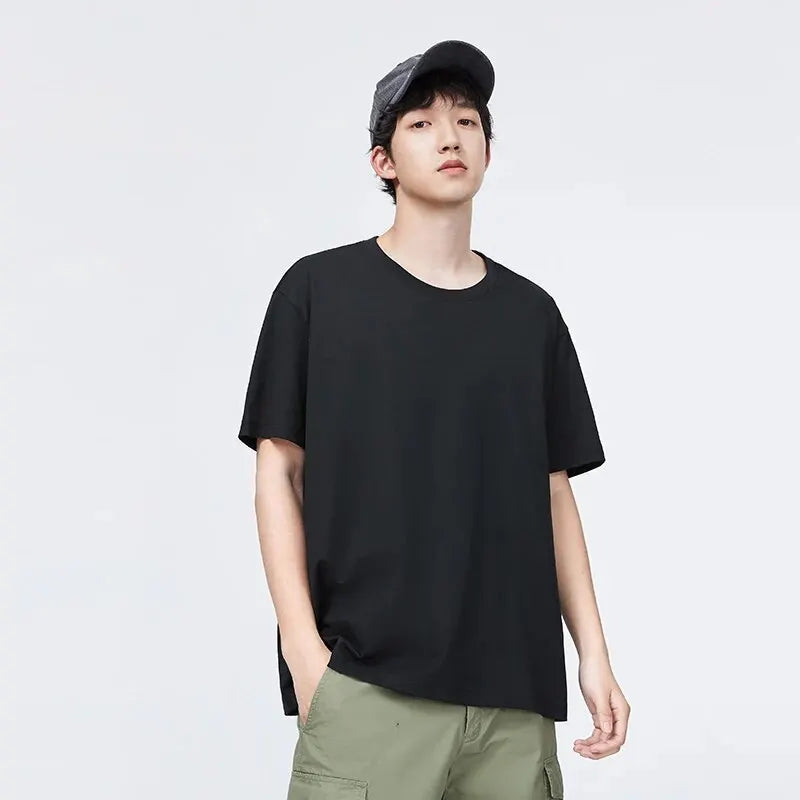 SEMIR T-shirt Men 2024 Spring New Daily Simple Commuting Casual Classic Trendy Solid Color Round Neck Short-sleeved T-shirt