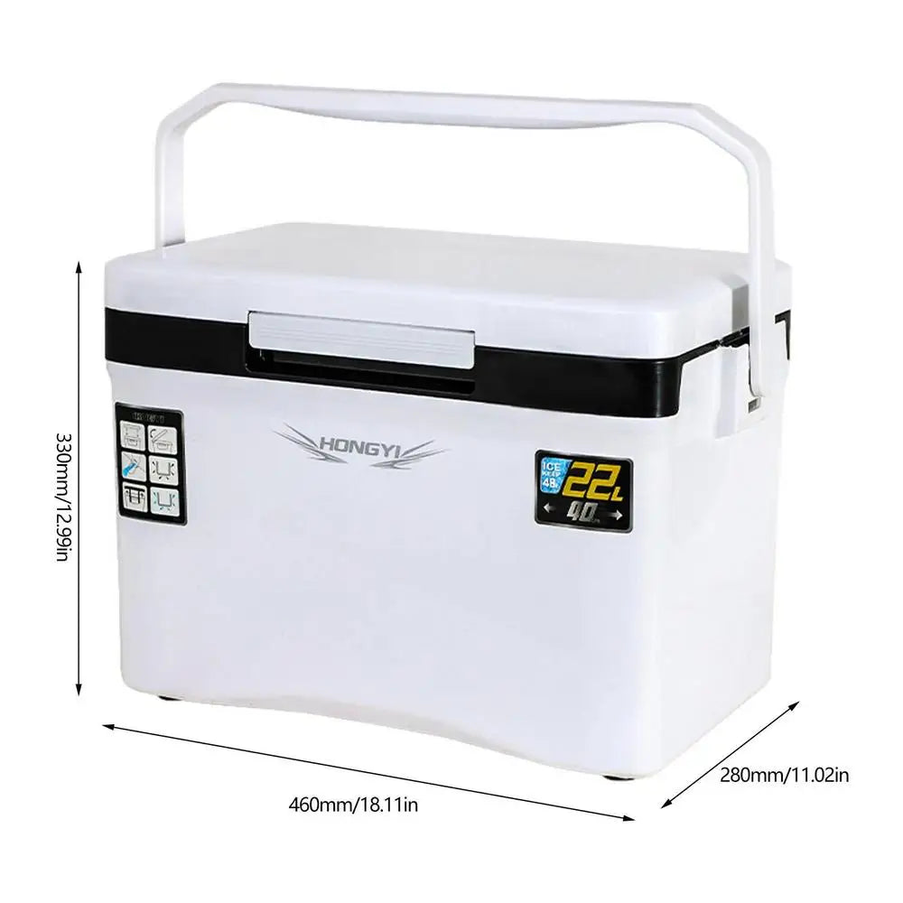 10-22L Fishing Cooler Box Fishing Live Bait Cooler Tackle Box Fish Lure Box Refrigeration Case Camping Heat Preservation Box