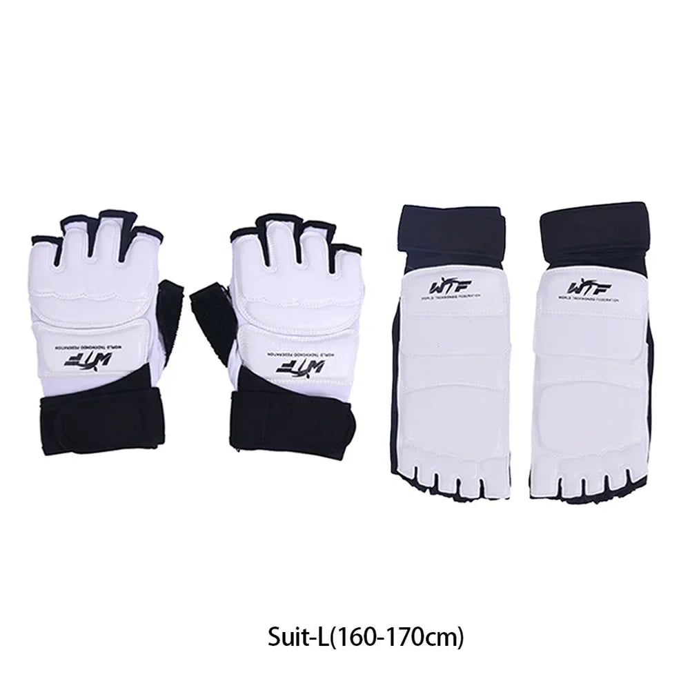 1 Pair Karate Gloves Taekwondo Equipment Half Finger Protector Boxing Hand Foot Protection Foot Guards Martial Arts Kickboxing