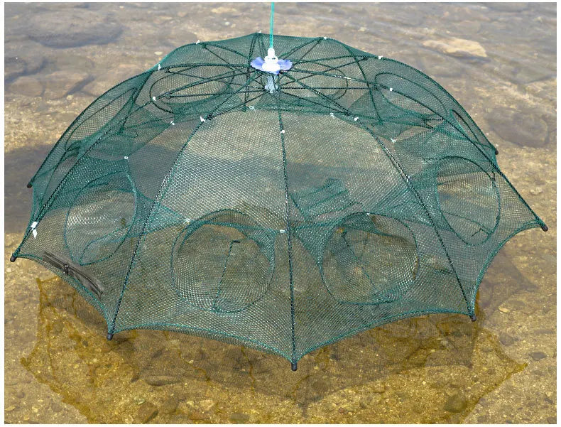 Cyrusher Fishing Net Automatic Folding Fish Net Moving Kite Fishing Net Hand Cast Net Umbrella Net Shrimp Cage  net