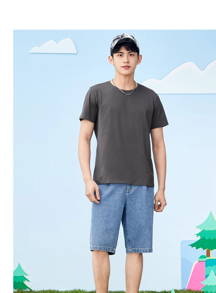 Semir Unisex T-shirt  Short Sleeve Men T-Shirt Cotton 2024 Summer New Man Clothing Is Thin And Versatile T Shirt Solid Color