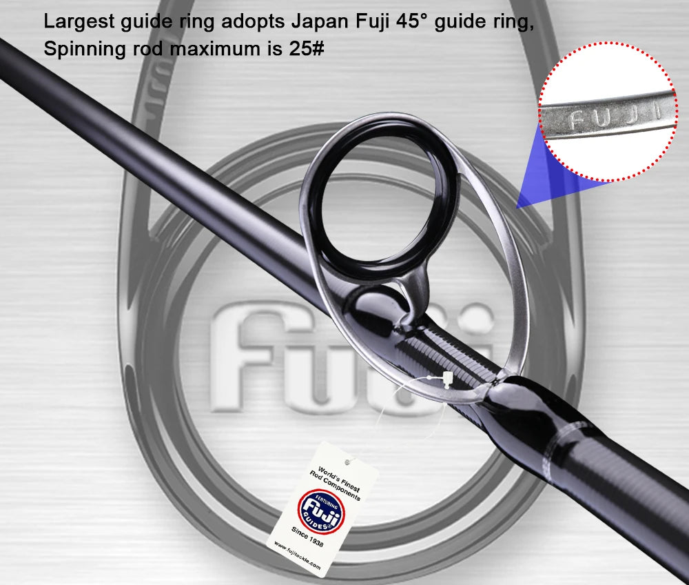 BIUTIFU Spinning Casting Fuji Fishing Rods 1.98/2.1/2.4/2.7/3.0/3.3m T800 Carbon 2Tip ML/M/MH/H Lure 5-80g Baitcasting Fast Pole