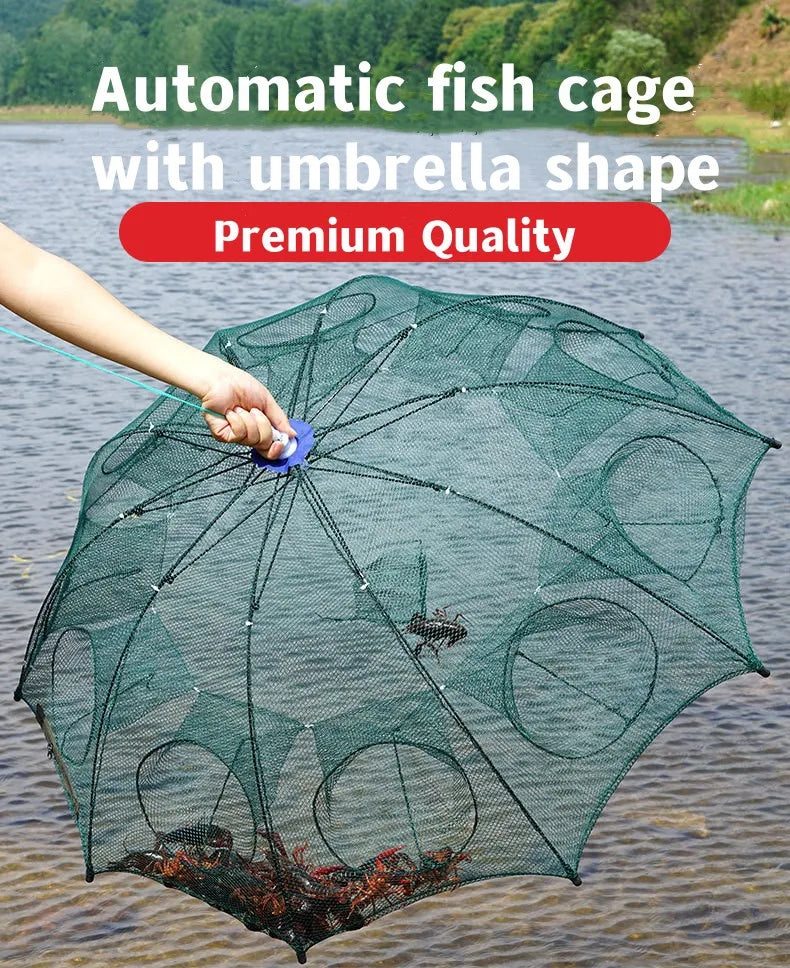 Cyrusher Fishing Net Automatic Folding Fish Net Moving Kite Fishing Net Hand Cast Net Umbrella Net Shrimp Cage  net