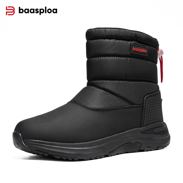 Baasploa Winter Boots Men New Casual Non-slip Wear-resistant Walking Shoes Male Fashion Thick Plush Warm Waterproof Snow Boots