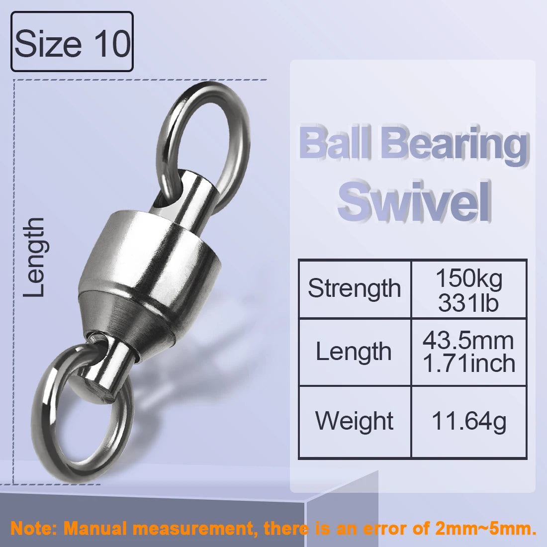 FishTrip Ball Bearing Swivels 10-100pcs Fishing Swivel Solid Welding Ring Stainless Steel Heavy Duty Saltwater Swivel Catfish