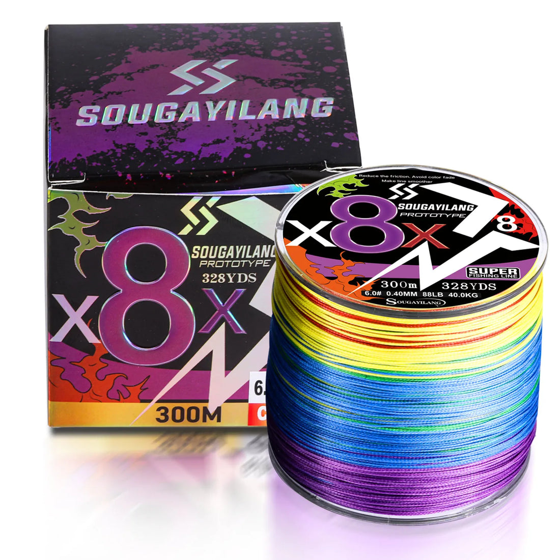 Sougayilang 8 Strands Braided Fishing Line 100M 300M Multifilament Carp Fishing Multifunction PE Fishing Line for 22-88LB Pesca