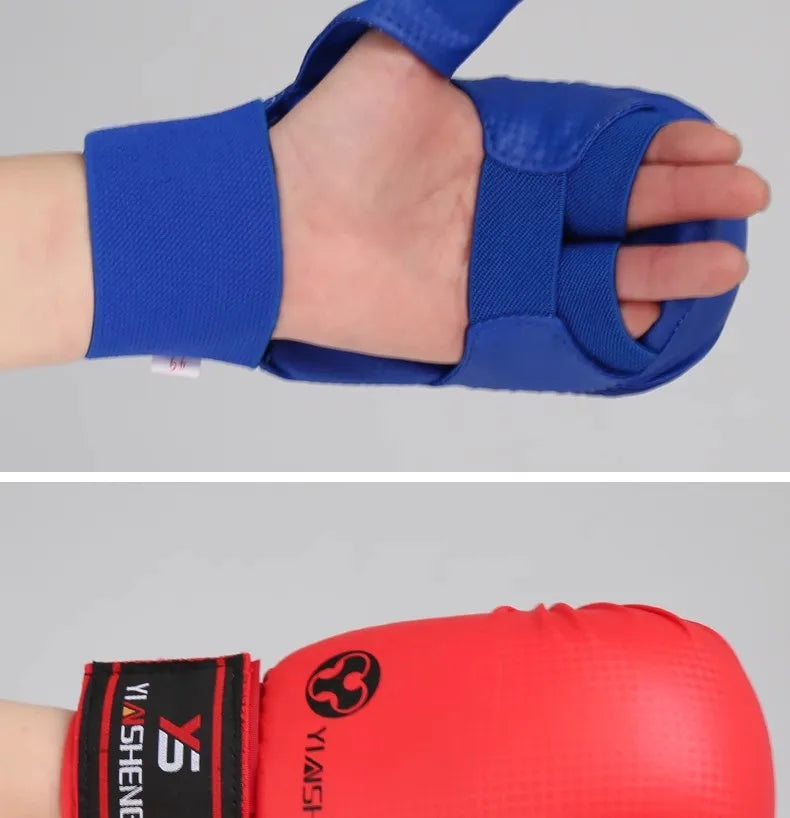 Adults Kids Karate Gloves Children Hands Protector Pads Boxing Gloves Taekwond Kickboxing Muay Thai Sanda MMA Training Equipment