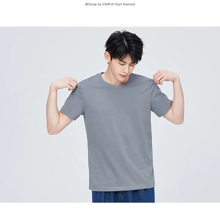 Semir Unisex T-shirt  Short Sleeve Men T-Shirt Cotton 2024 Summer New Man Clothing Is Thin And Versatile T Shirt Solid Color