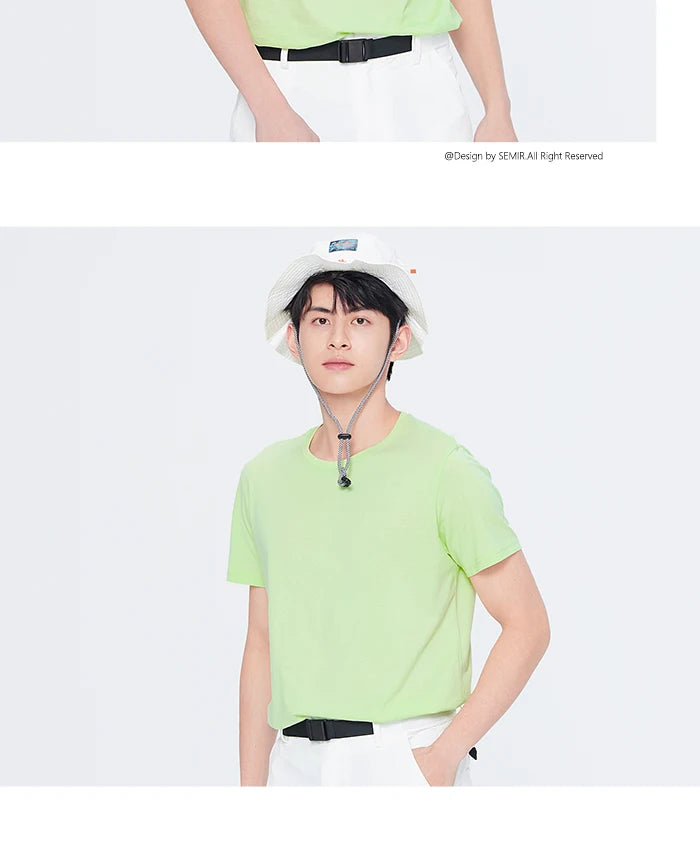 Semir Unisex T-shirt  Short Sleeve Men T-Shirt Cotton 2024 Summer New Man Clothing Is Thin And Versatile T Shirt Solid Color