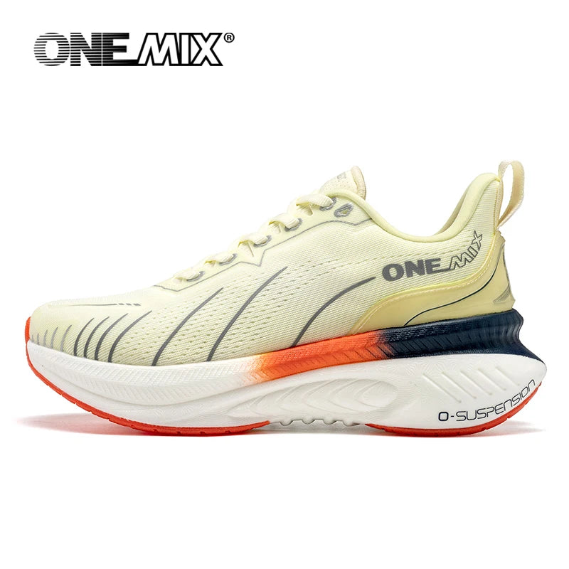 ONEMIX New Cushioning Running Shoes For Men Suitable Heavy Runners Lace Up Sports Women Non-slip Outdoor Athletic Male Sneakers