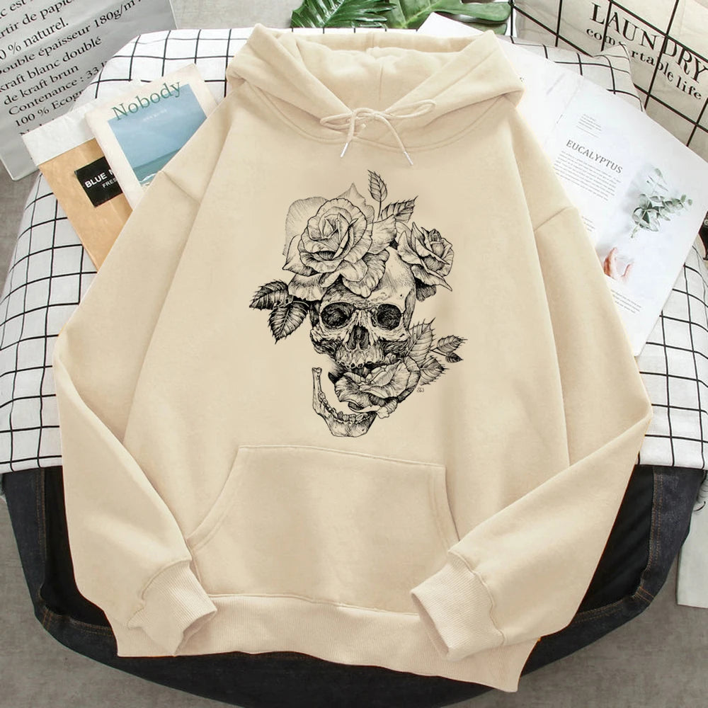 Skull hoodies women streetwear 2023 90s clothing sweatshirts female 90s Hooded Shirt