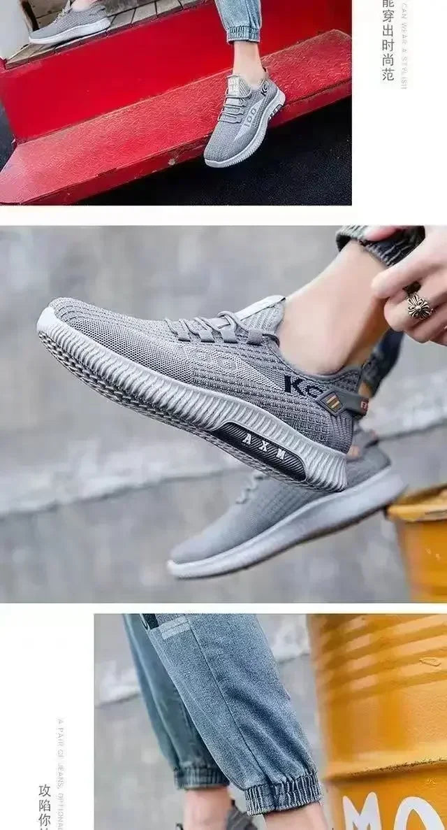 Men's casual shoes, fashionable and versatile sports shoes, breathable running shoes, outdoor walking training tennis shoes