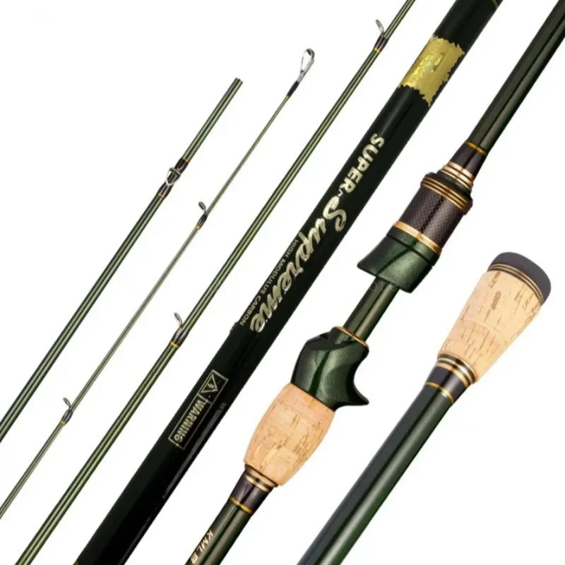 1.8m/2.1m/2.4m Spinning Casting Carbon Fishing Rod 4-5 Sections Portable Travel Rod Spinning Fishing Rods Fishing Tackle