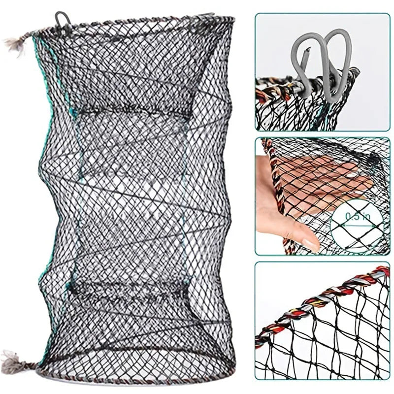 Telescopic Foldable Crayfish Crab Fish Trap Net Shrimp Lobster Cage Collapsible Portable Fishing Folding  network