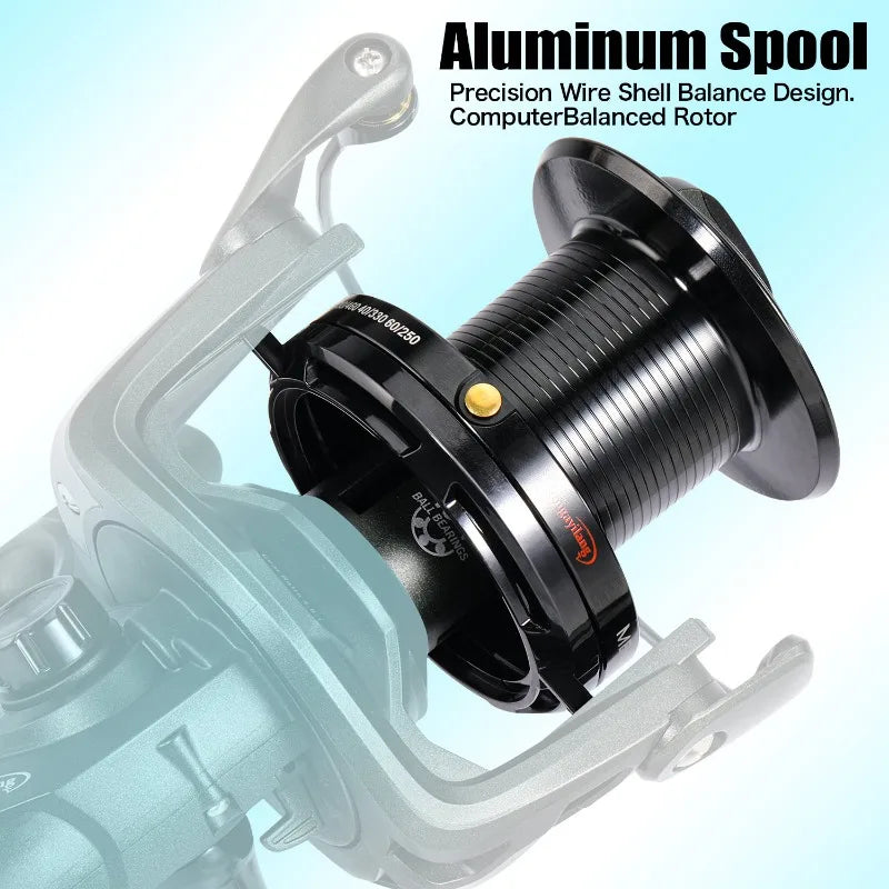 Sougayilang 11000 12000 Full Metal Spinning Reel 13+1BB 4.6:1 High Speed Ratio Max Drag 25KG Fishing Reel for Saltwater Fishing