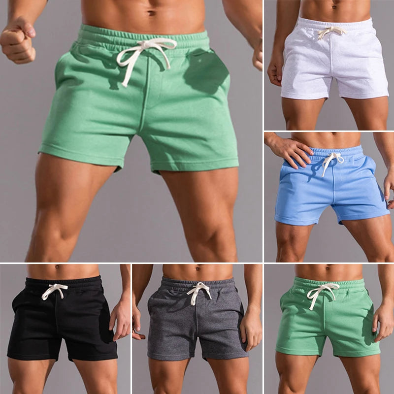 Summer Cotton Gym Shorts Men Sport Running Shorts Homme Breathable Soft Basketball Tennis Short Pants Male Workout Sportswear