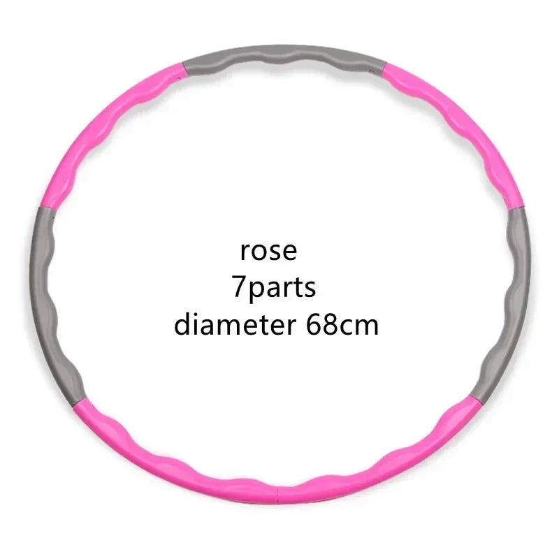 1x 9/8/7 Sections Portable Detachable Easy Sport Hoop Fitness Gym Tool Plastic Light Weight Waist Trainer Ring Workout Equipment