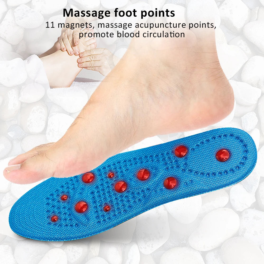 VTHRA Magnetic Therapy Foot Acupressure Insoles High-Quality Men Women Soft Sport Cushion Inserts Sweat-absorbing Deodorant Pads