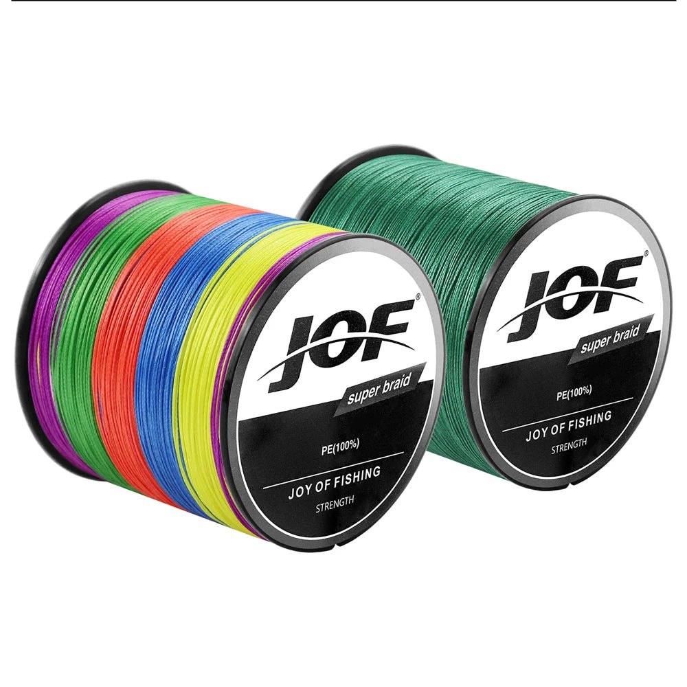 JOF 4 Strands Braided Fishing Line 300M Multifilament Carp Fishing Multifunction PE Fishing Line for 10-82LB Pesca