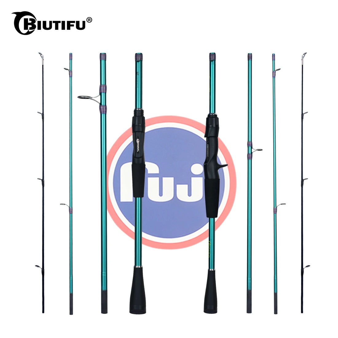 BIUTIFU Spinning Casting Traveller Mini Carbon Lure Fishing Rods Fuji Guides Action 5-30g Fast Ultralight Baitcasting Trout Pole