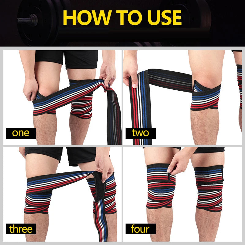 1PC Fitness Pressurized Straps Gym Weight Lifting Squat Training Elastic Bandages Leg Knee Compression Wraps